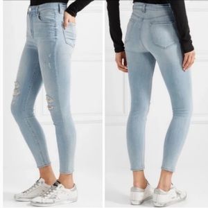 J Brand Jeans Alana High Rise Crop Skinny in Refresh Destruct Light Wash Size 29